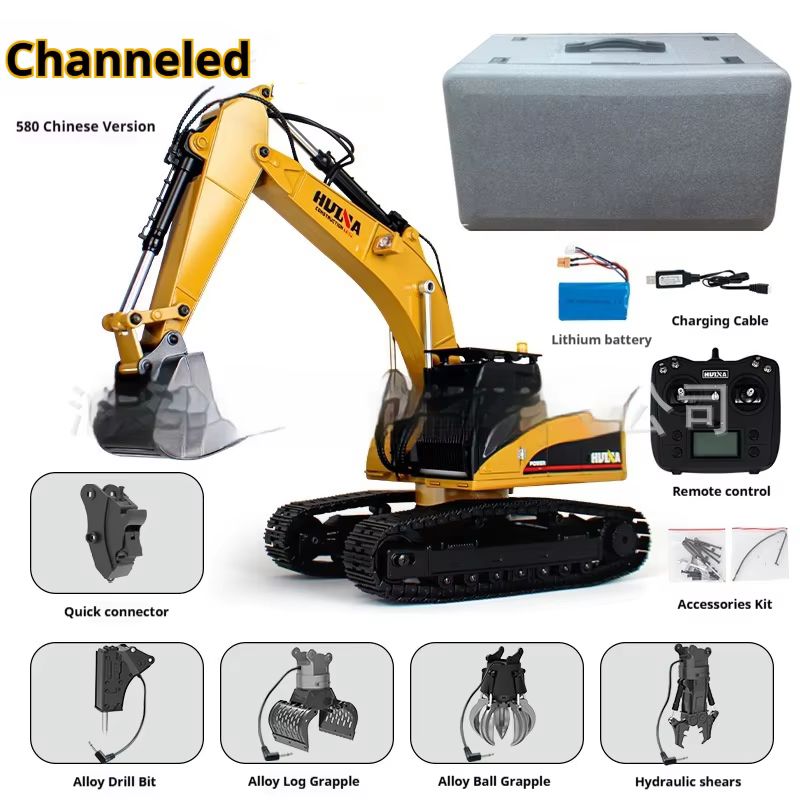 Huina Upgrade 1590 1/14 Metal  - Rc Excavator Hobby ulasan dan harga